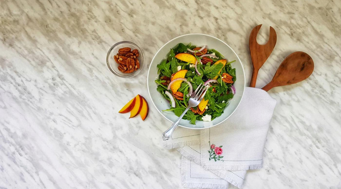 Peach Mint & Arugula Summer Salad